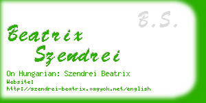 beatrix szendrei business card